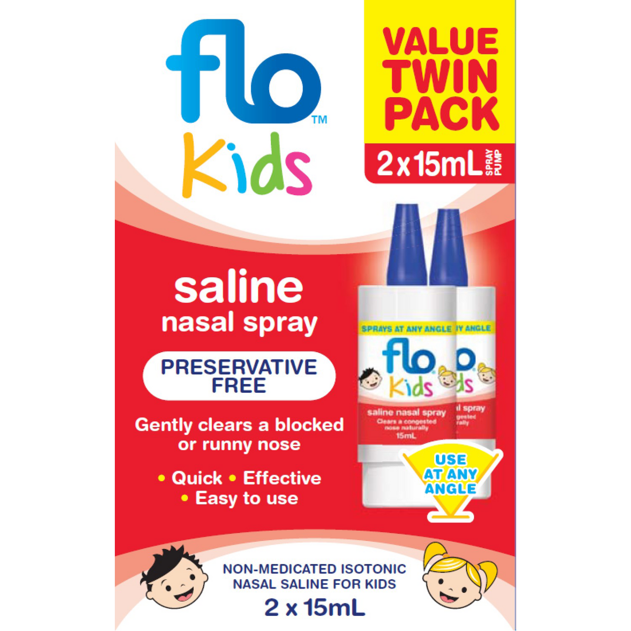Flo Kids Saline Spray Twin Pack 2 x 15ml