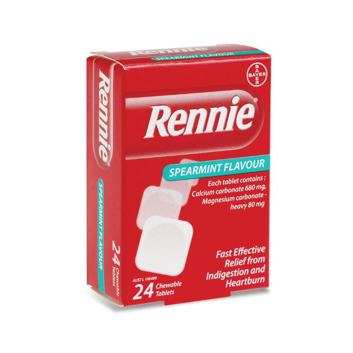 Rennie Spearmint Flavour 24 Tablets