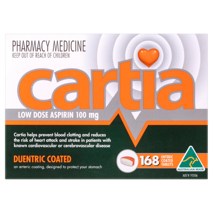 Cartia Low Dose Aspirin 100mg 168 Tablets