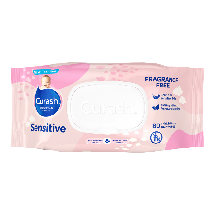 Curash Sensitive Fragrance Free Wipes 80 Pack