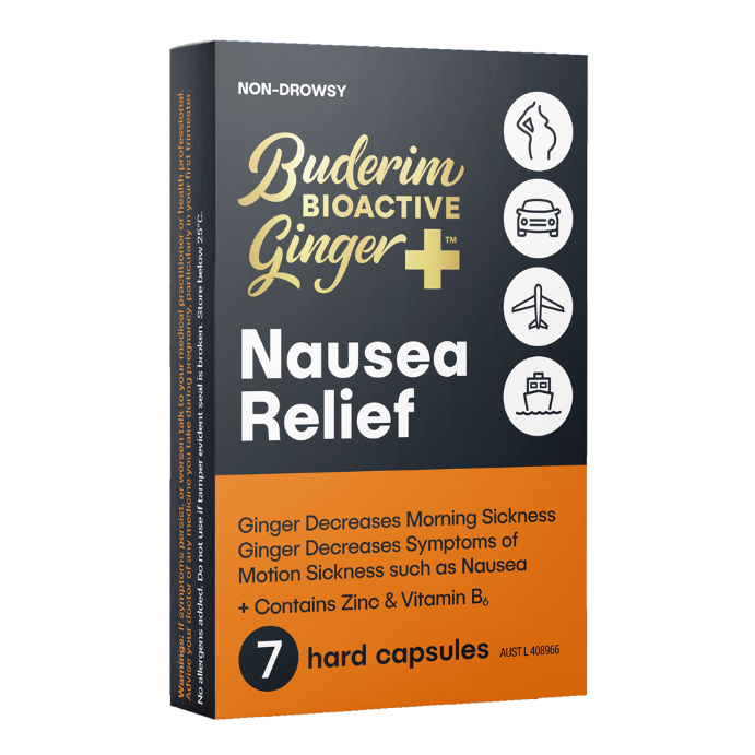 Bioactive Ginger Plus Nausea Relief Capsules, 7-pack