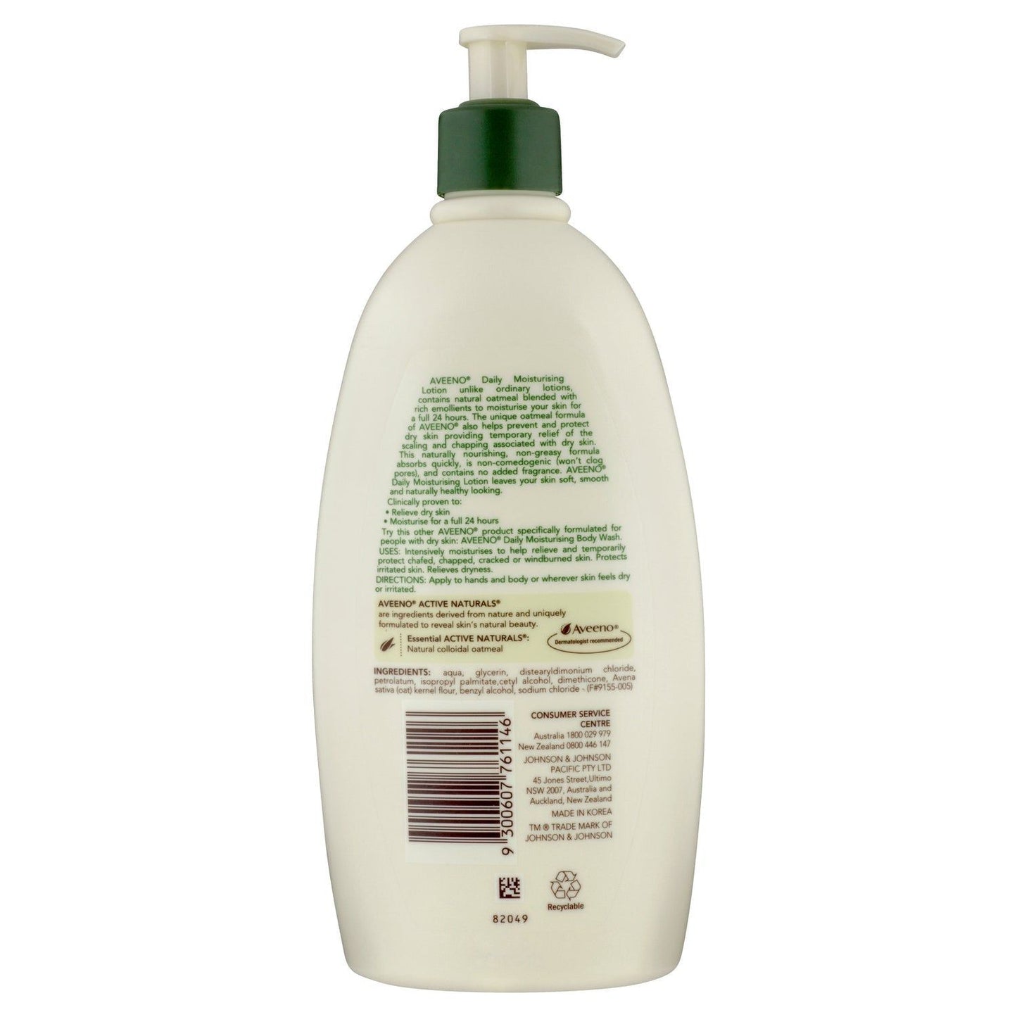 Aveeno Active Naturals Daily Moisturising Fragrance Free Lotion 532mL