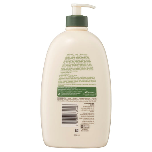 Aveeno Active Naturals Daily Moisturising Fragrance Free Body Lotion 1 Litre