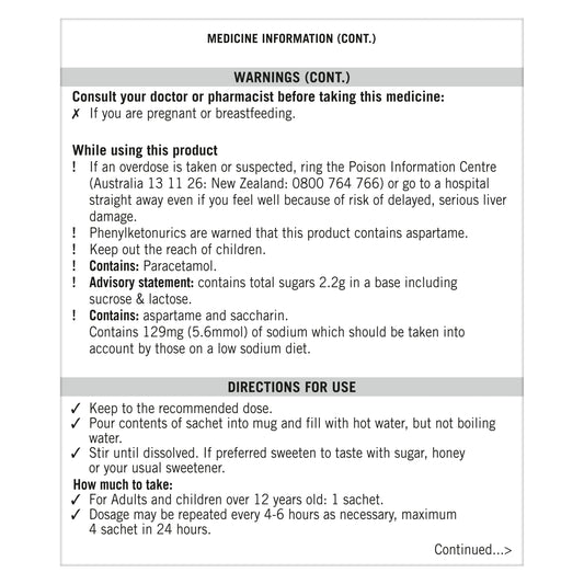 Lemsip Max Cold & Flu Hot Drink Lemon 10 Pack