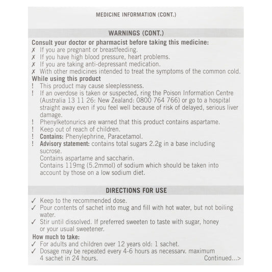 Lemsip Max Cold & Flu Hot Drink with Decongestant Blackcurrant Flavour 10 Sachets