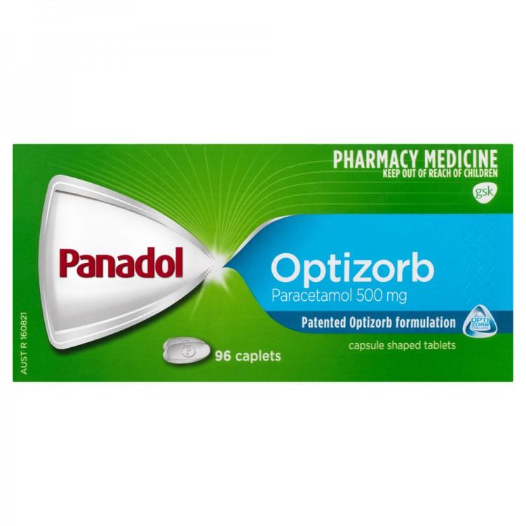 Panadol with Optizorb Paracetamol Pain Relief Caplets 500mg 96