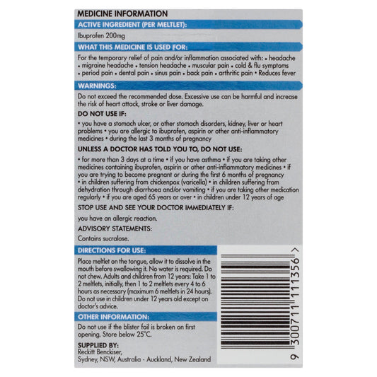 Nurofen Meltlets Berry Burst 200Mg 48