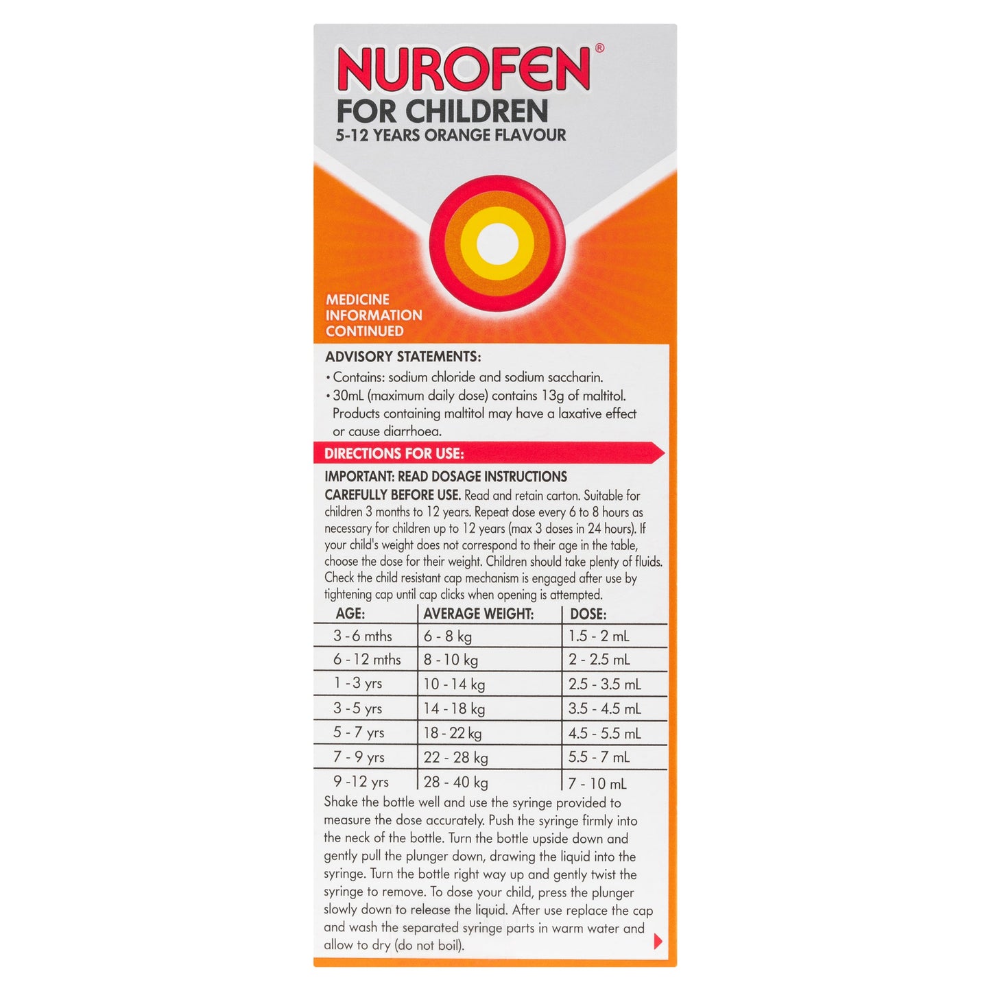 Nurofen For Children 5-12 Years Orange 200ml