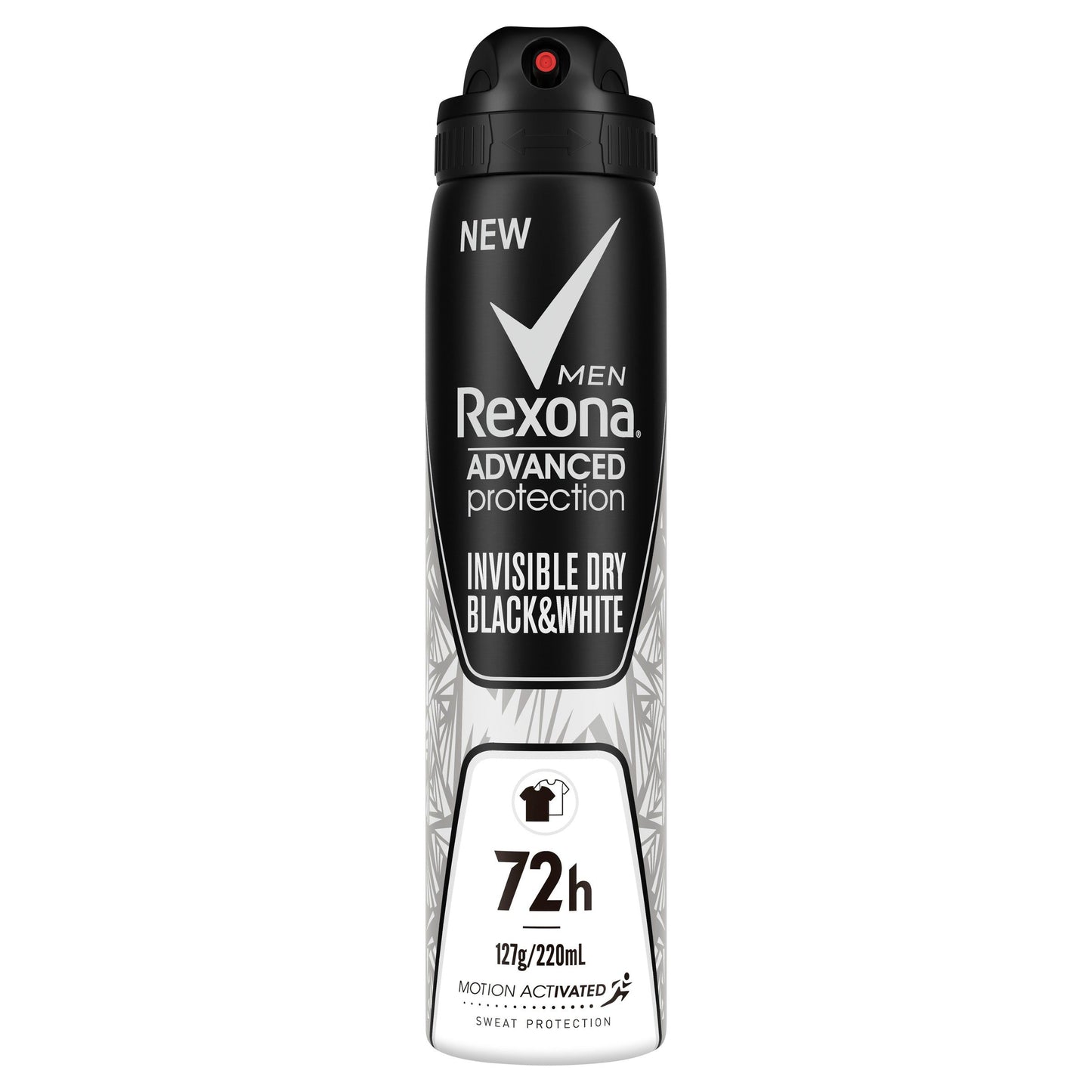 Rexona for Men Antiperspirant Deodorant Invisible ADV Black and White 250ml