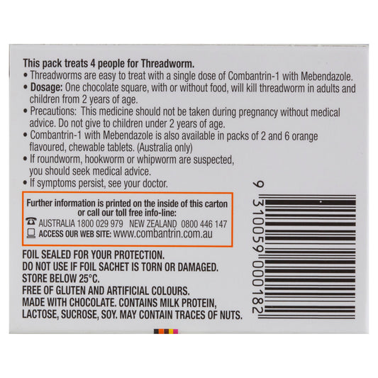 Combantrin-1 Chocolate 4 Squares