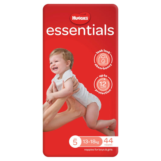 Huggies Essentials Nappies Walker Size 5 (13 - 18kg) 44 Pack