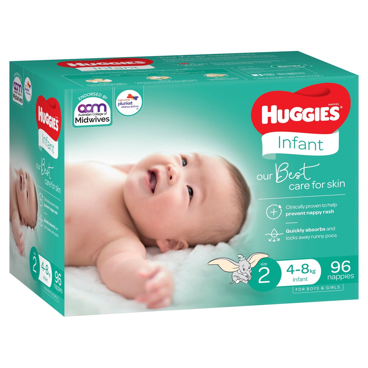 Huggies Jumbo Ultimate Infant Nappies Size 2 (4-8kg) 96 Pack