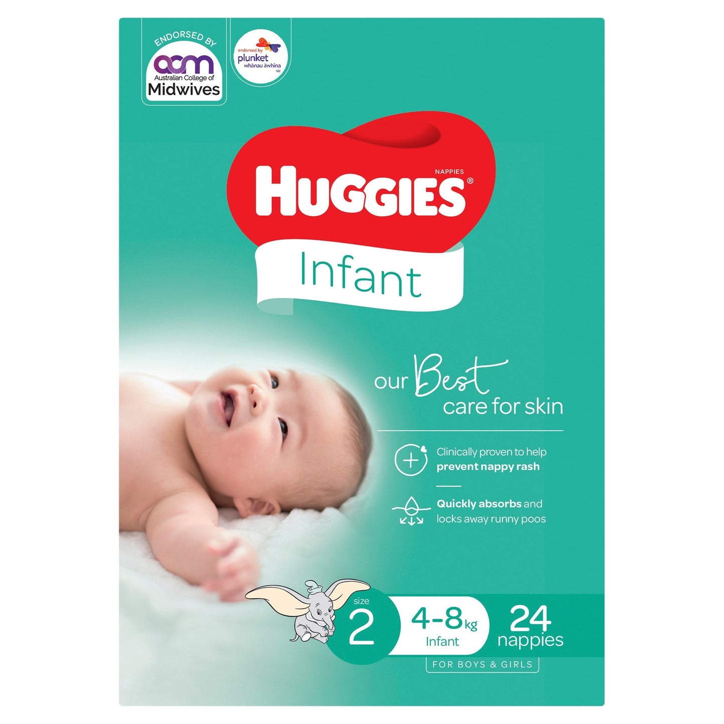 Huggies Infant Nappies Size 2 (4-8kg) 24 Pack