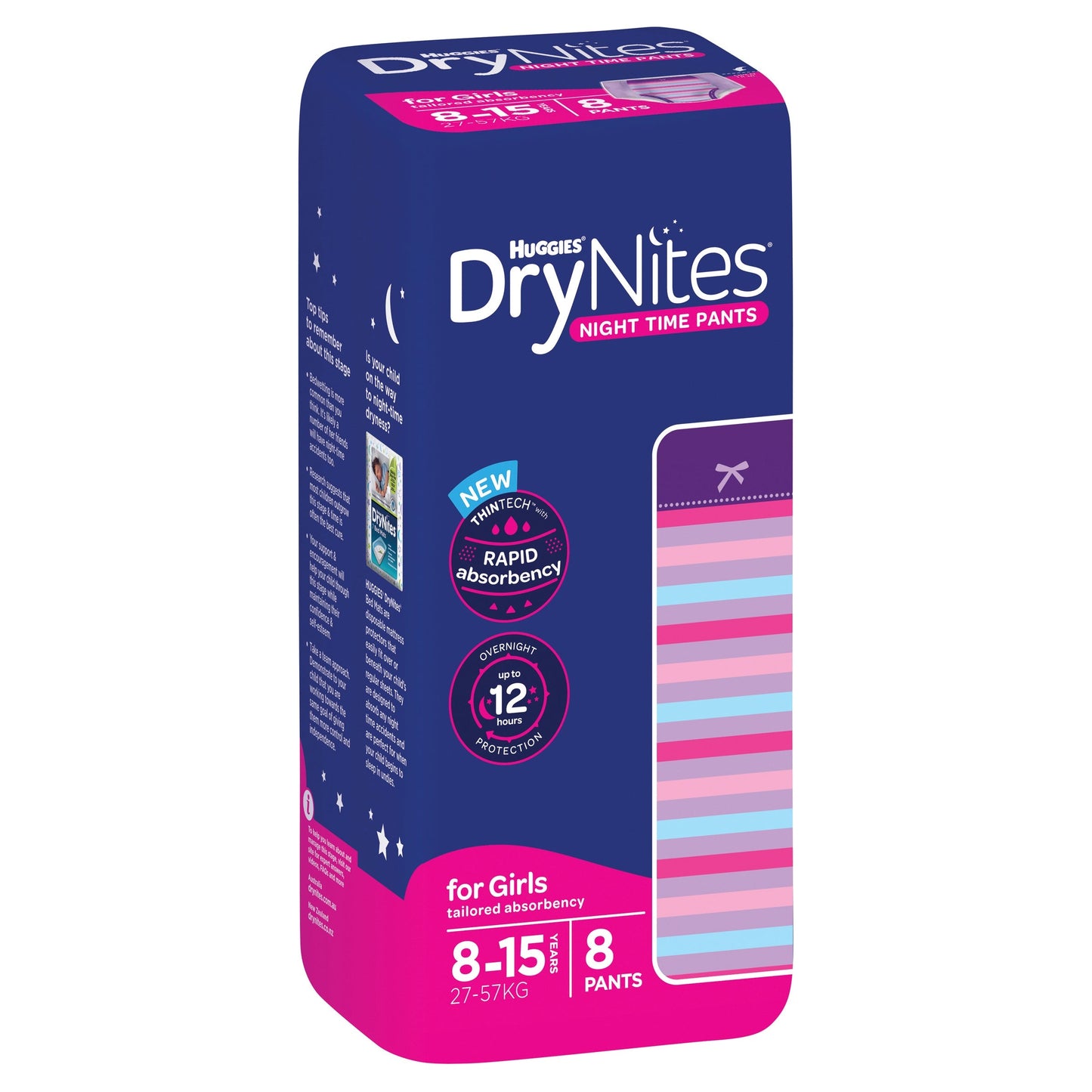 DryNites Night Time Pants for Girls 8-15 Years (27-57kg) 8 Pack - STELLAR PHARMACY