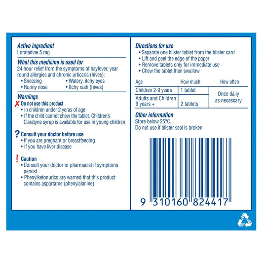 CLARATYNE KIDS BUBBLEGUM CHEWABLE 30 TABLETS