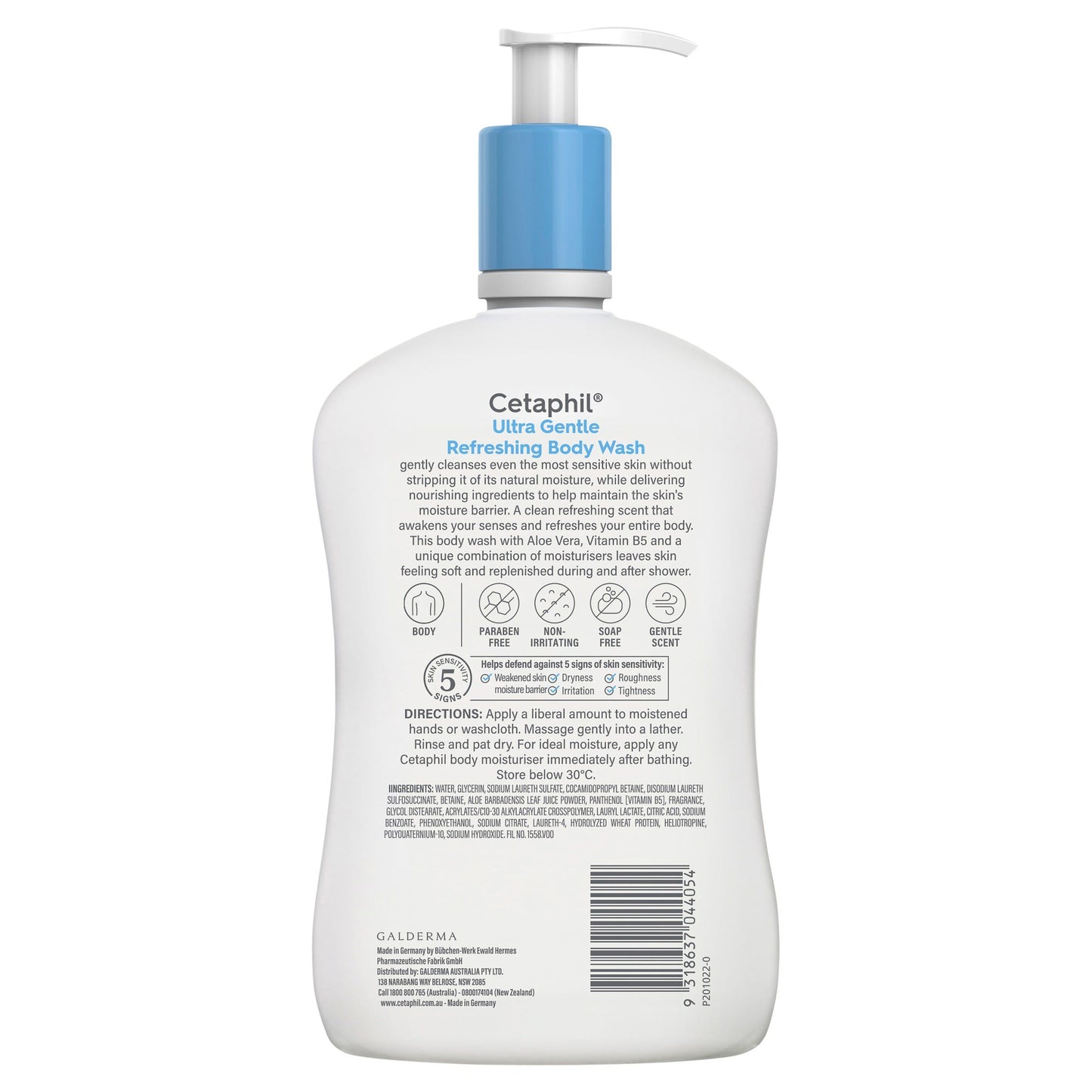 Cetaphil Ultra Gentle Refreshing Body Wash 1 Litre