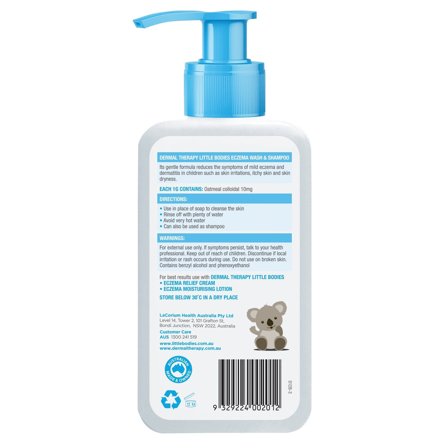 Dermal Therapy Little Bodies Eczema Wash & Shampoo Bottle with Pump 210ml