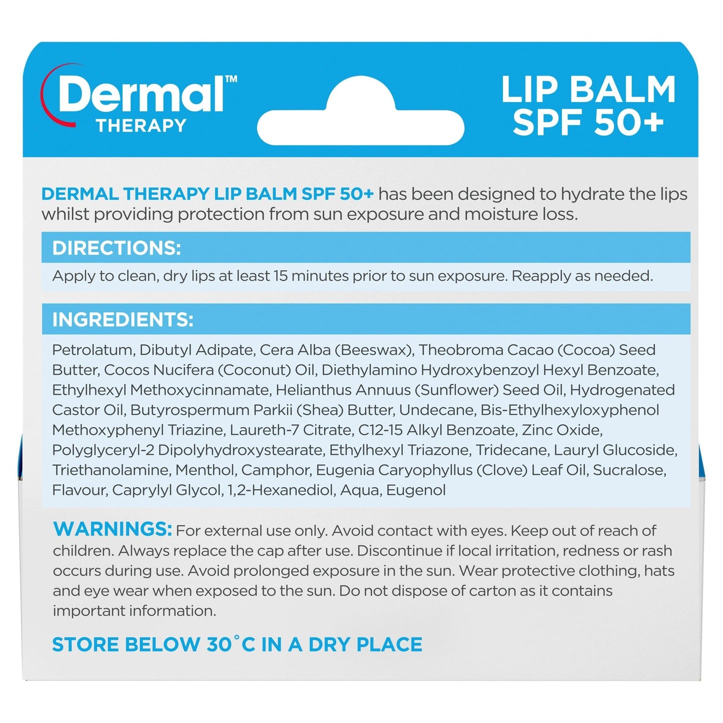 Dermal Therapy Lip Balm SPF 50+ 10g