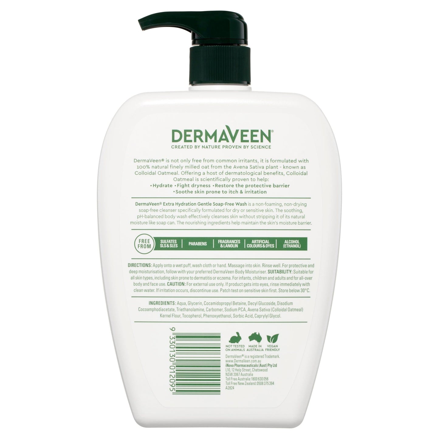 DermaVeen Extra Hydration Soap Free Wash 1 Litre