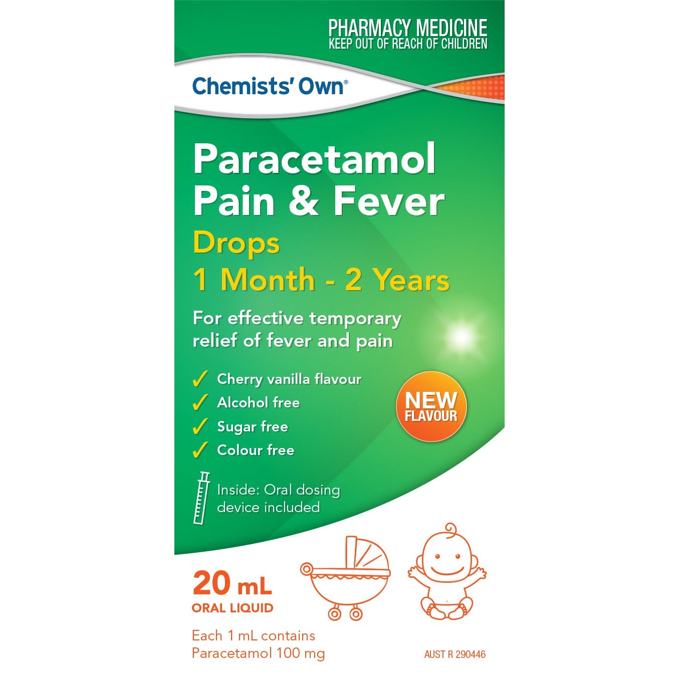 Chemists Own Paracetamol Pain & Fever Drops 1month-2years 20ml