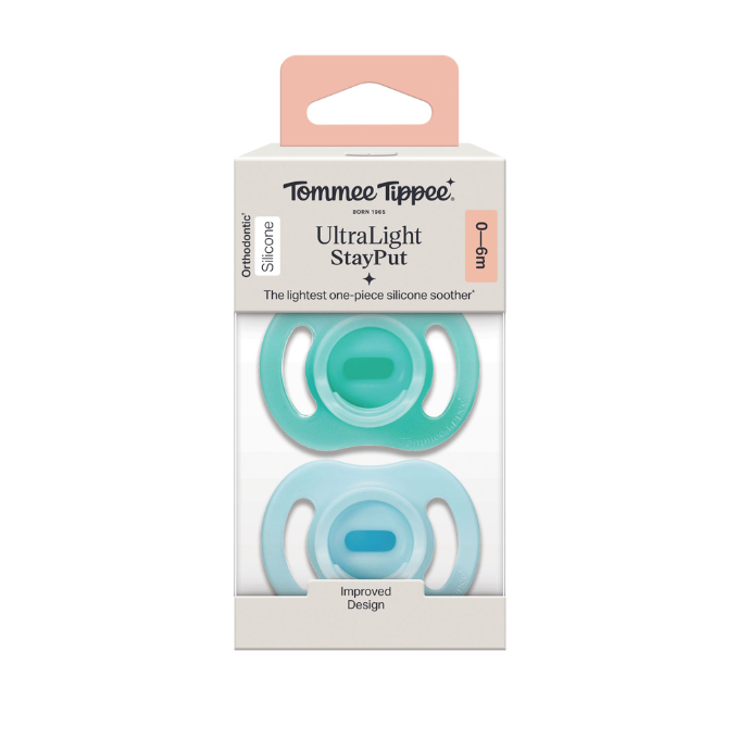 Tommee Tippee UltraLight StayPut Soother 0-6 Months 2 Pack