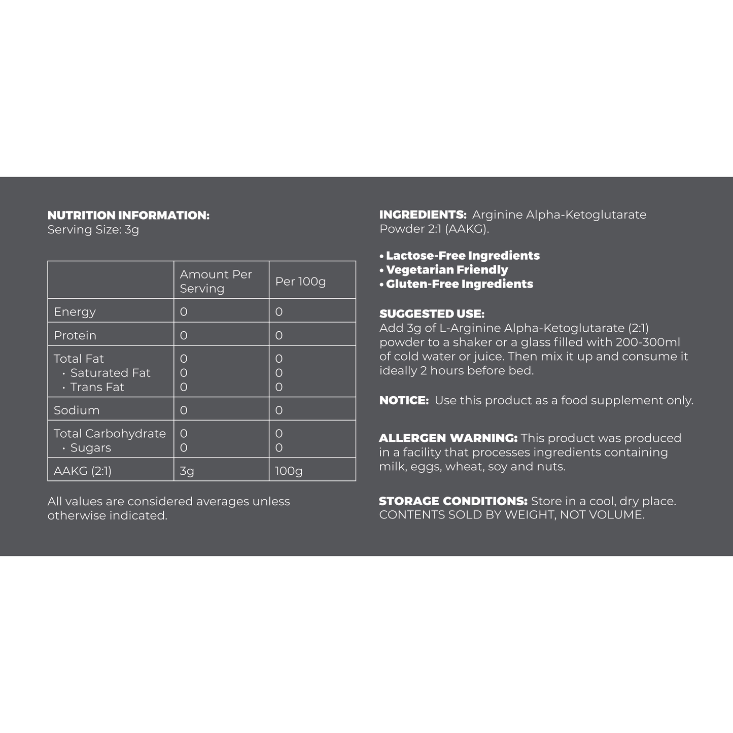 L-Arginine Alpha-Ketoglutarate 2:1 (AAKG) - STELLAR PHARMACY