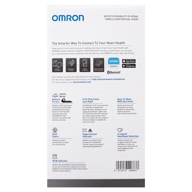 Omron HEM7361T Blood Pressure + AFIB Monitor Bluetooth