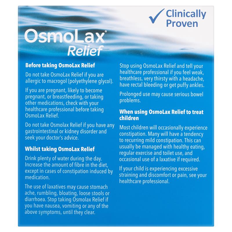OsmoLax Relief Laxative Powder 49 Dose 833g - Macrogol Constipation Relief with No Salty Taste, Flavour Free & Salt Free