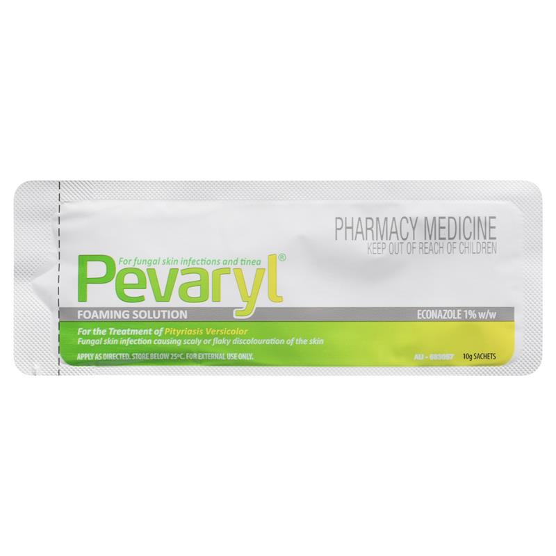 Pevaryl Foaming Solution 1% 3x10g Sachets