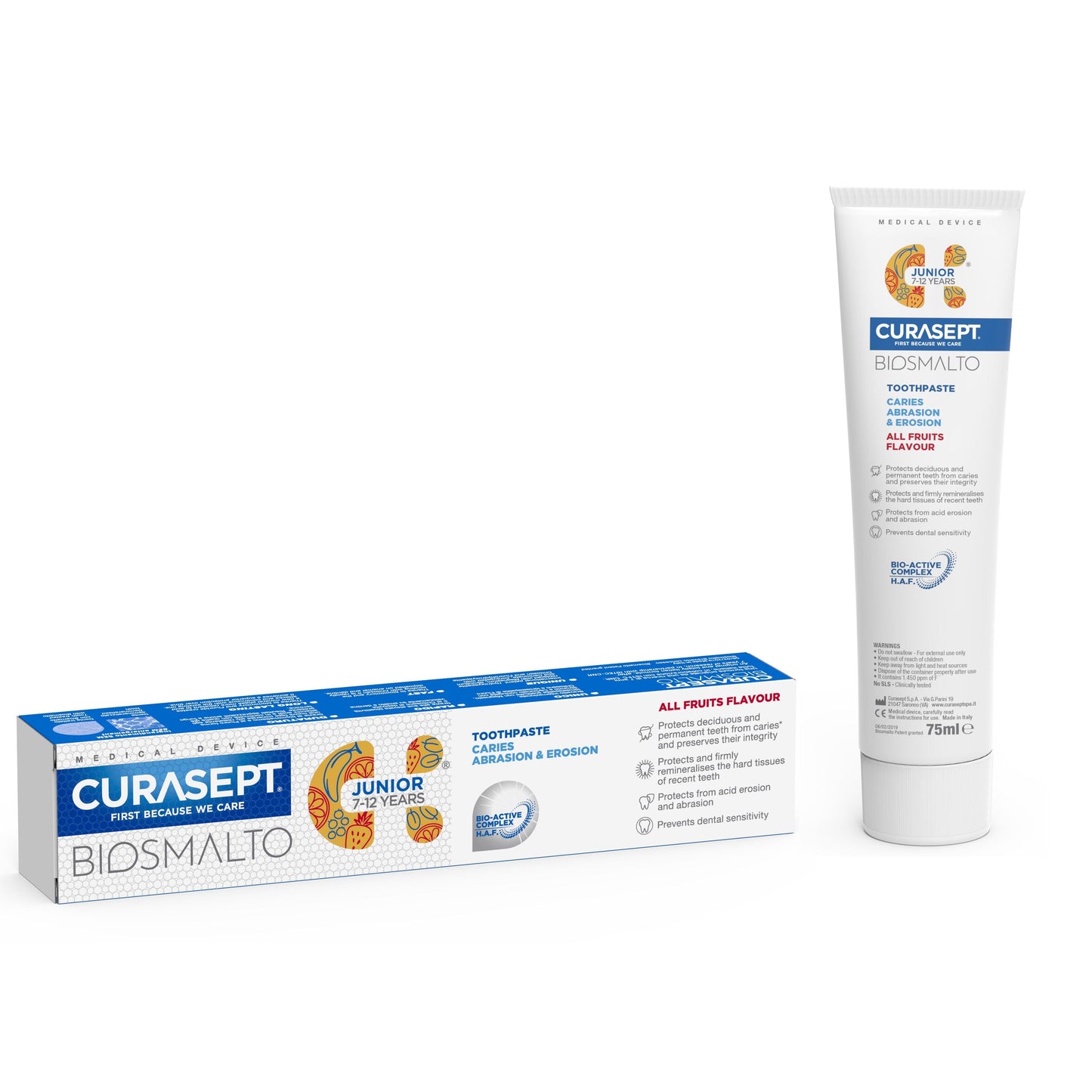 Curasept Biosmalto Toothpaste for juniors aged from 7 - 12 years