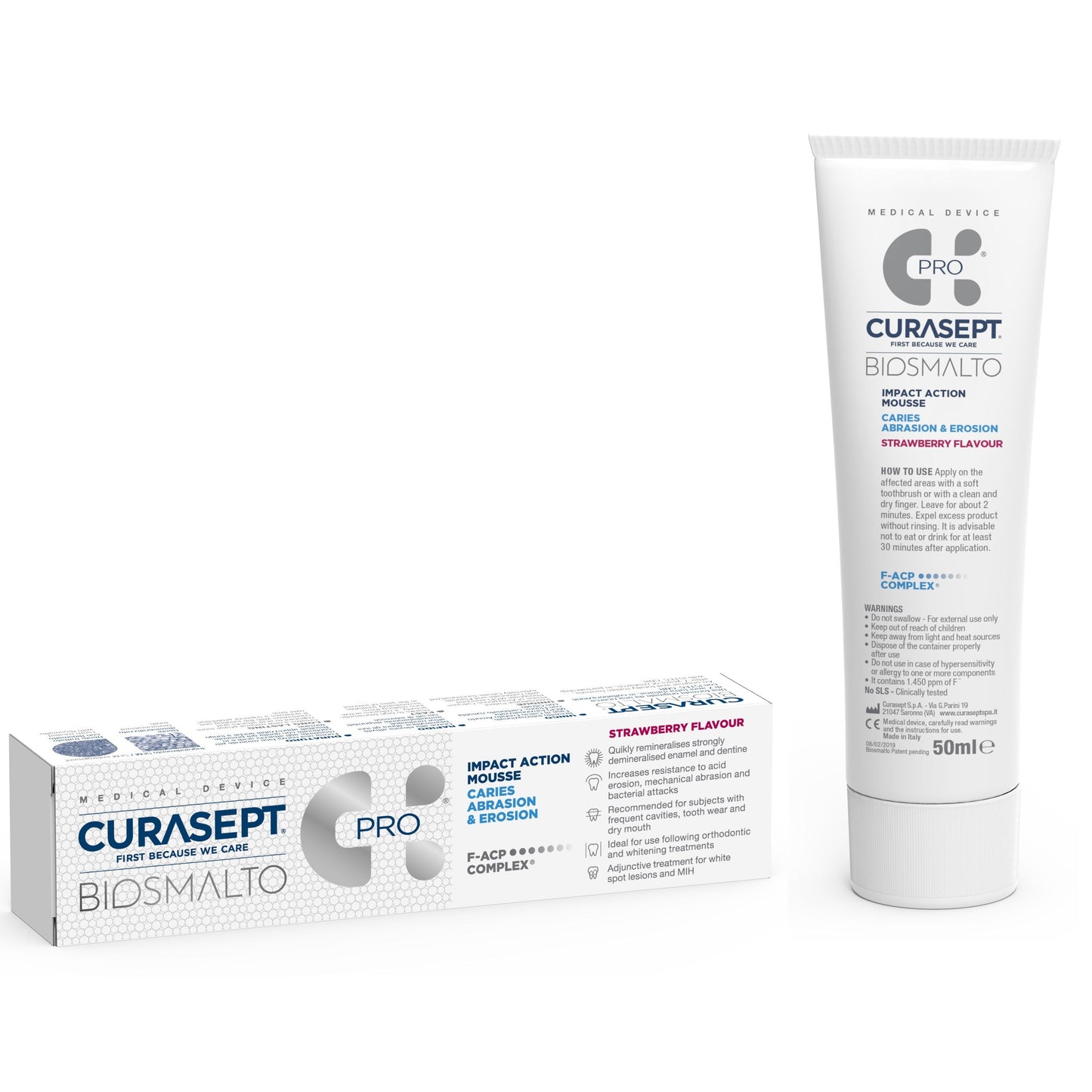 Curasept Biosmalto Mousse Caries, Abrasion, Erosion Strawberry Flavour