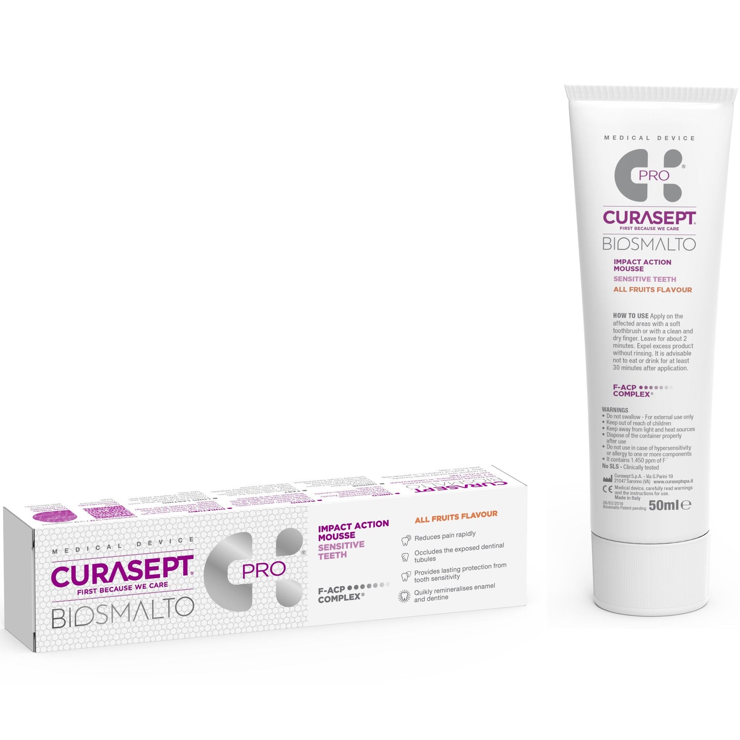 Curasept Biosmalto Mousse for Sensitive Teeth All Fruits Flavour