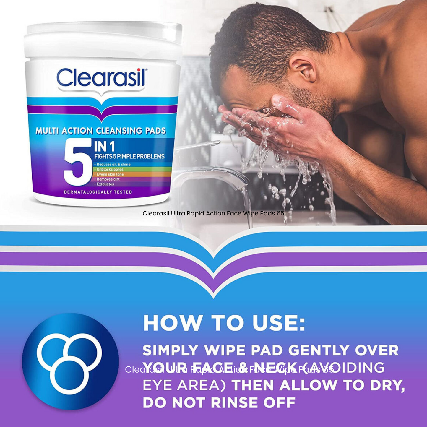Clearasil Ultra Rapid Action Face Wipe Pads 65
