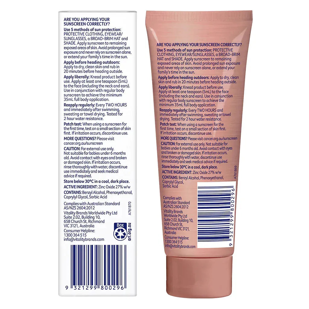 Cancer Council Mineral Zinc Oxide Face Day Wear SPF50 CC Cream 50g Medium Tint