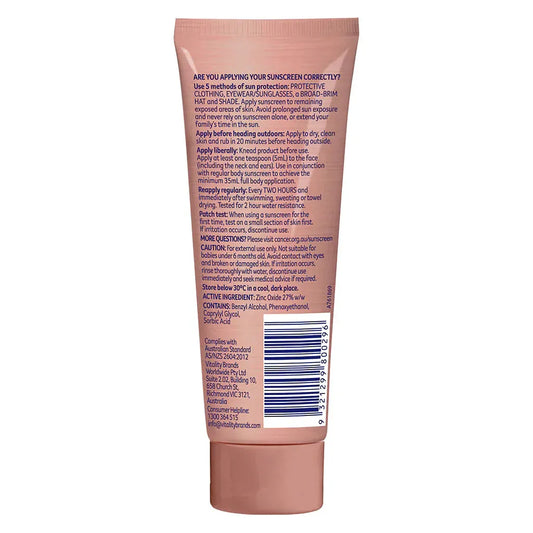 Cancer Council Mineral Zinc Oxide Face Day Wear SPF50 CC Cream 50g Medium Tint