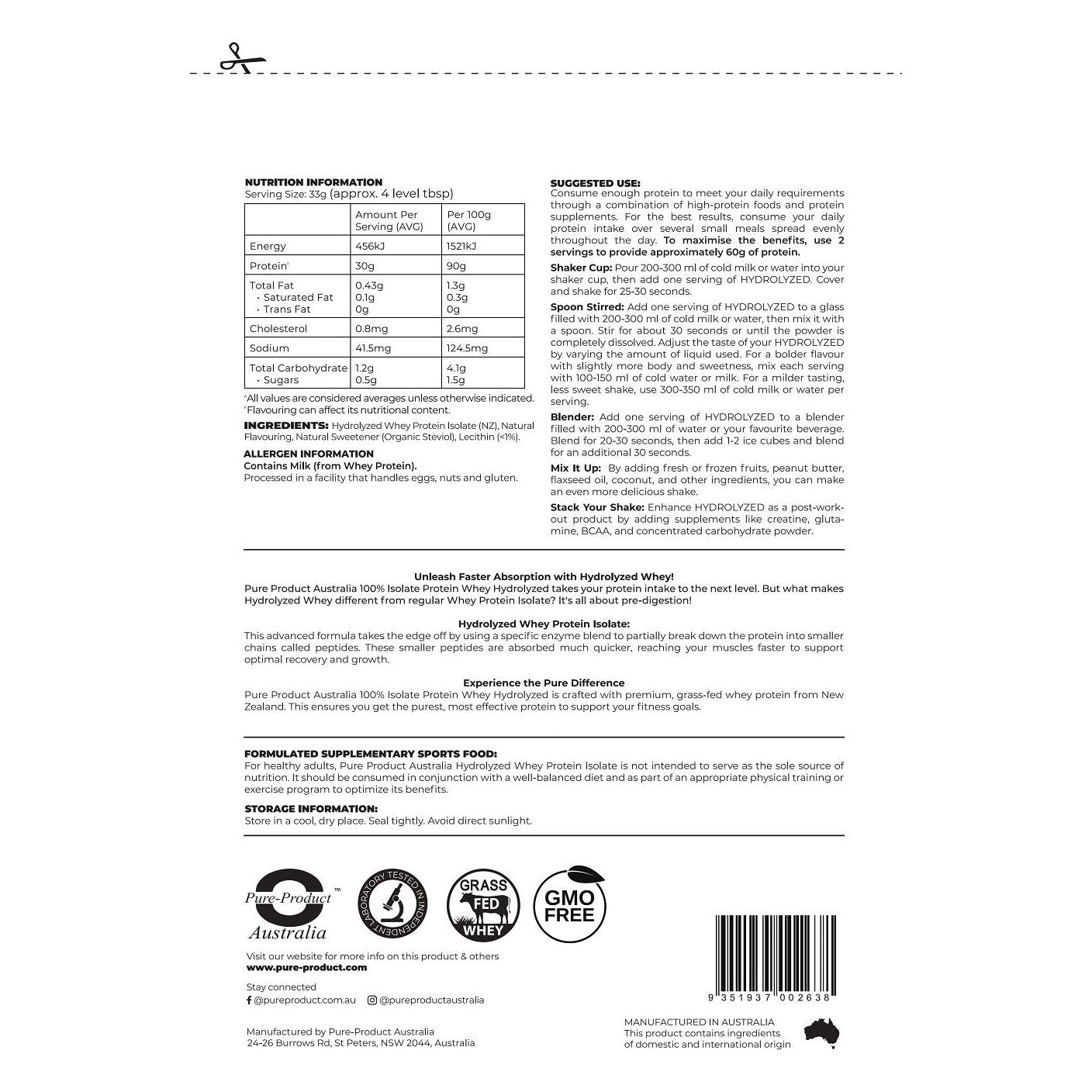 Hydrolyzed Whey Protein Isolate (HWPI)