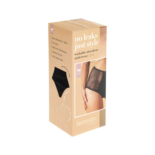 Pelvi Lemon Light Bladder Leaks Leakproof Underwear High-Waisted Black M - STELLAR PHARMACY