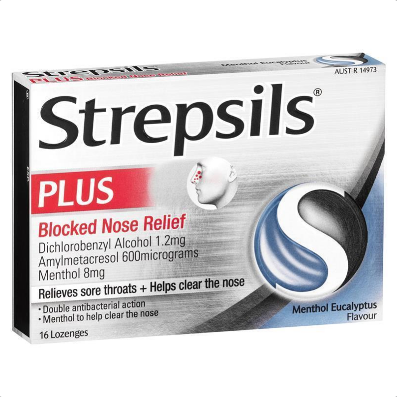 Strepsils Plus Blocked Nose Relief 16 Lozenges - STELLAR PHARMACY