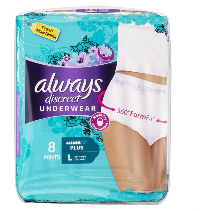 Always Discreet Pants 6 Drop Large 8 Pack for Bladder Leaks - STELLAR PHARMACY