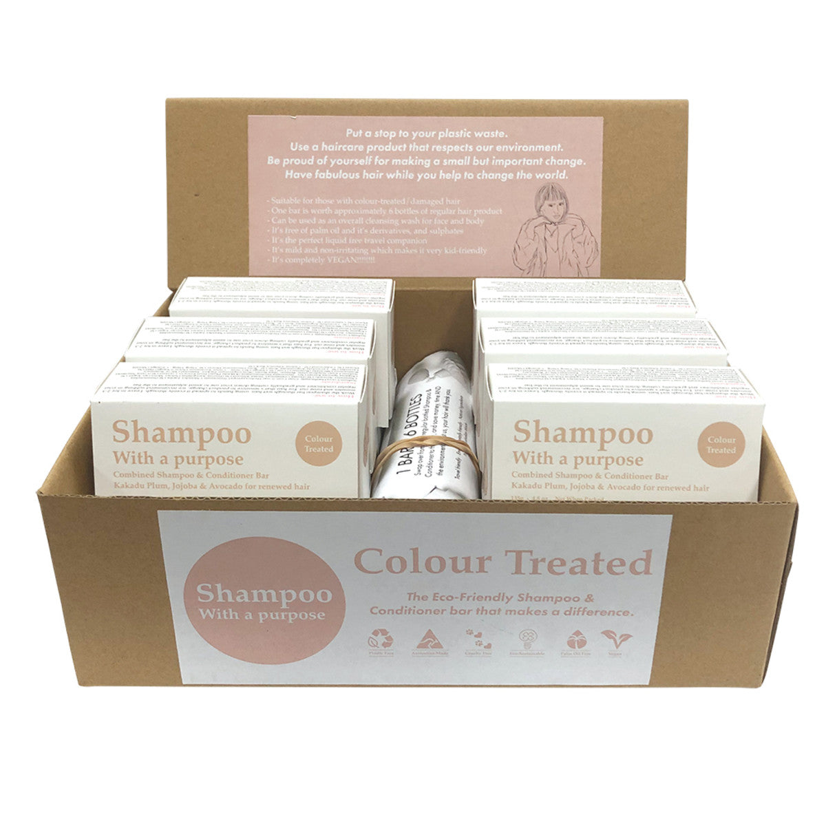Shampoo With A Purpose Shampoo & Conditioner Bar Colour Treated 135g x 12 Display
