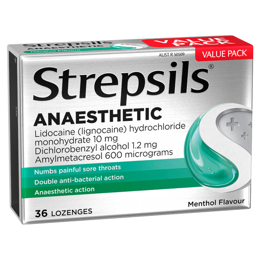 Strepsils Anaesthetic Lozenges Menthol 36 Pack - STELLAR PHARMACY