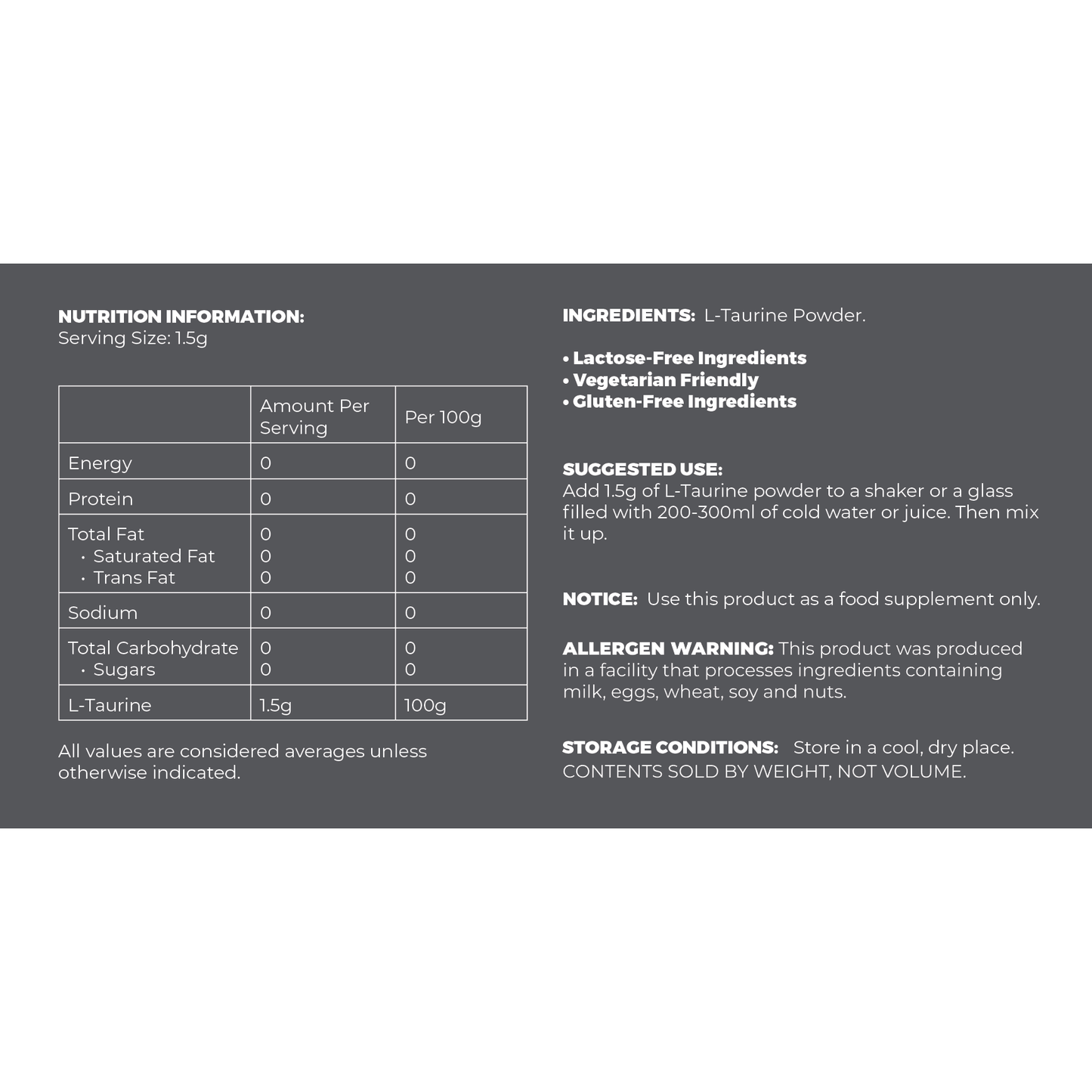 Taurine - STELLAR PHARMACY