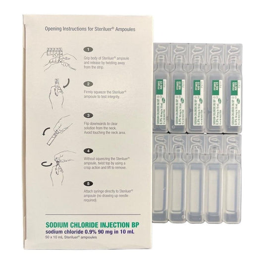 SODIUM CHLORIDE 0.9% 10ML 50 STERILISER