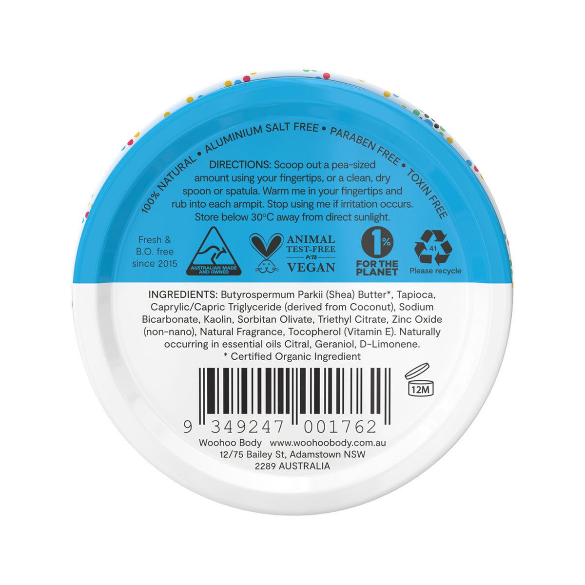 Woohoo Deodorant Paste Surf (Regular Strength)Tin 60g
