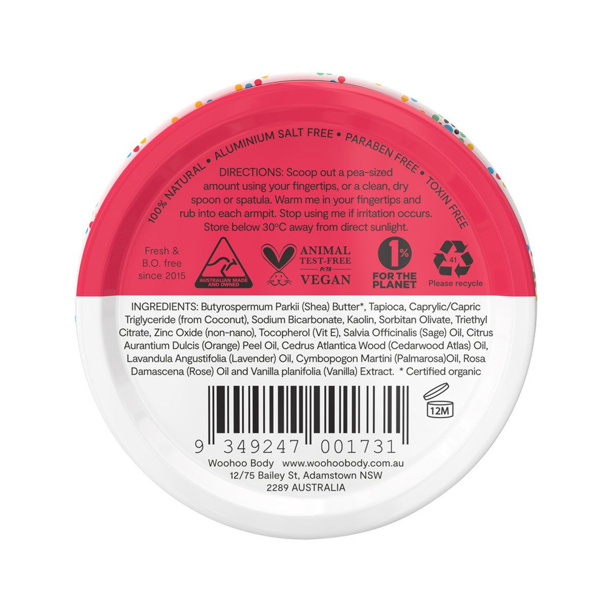 Woohoo Deodorant Paste Urban (Regular Strength) Tin 60g