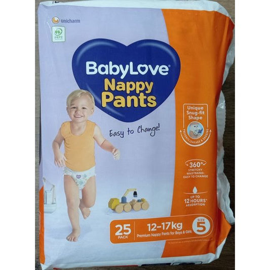 BabyLove Nappy Pants Walker Size 5, 12-17kg 25 Pack