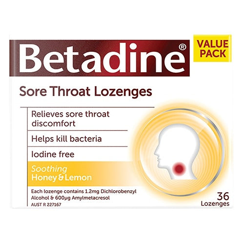 Betadine Sore Throat Lozenges 36 Lozenges