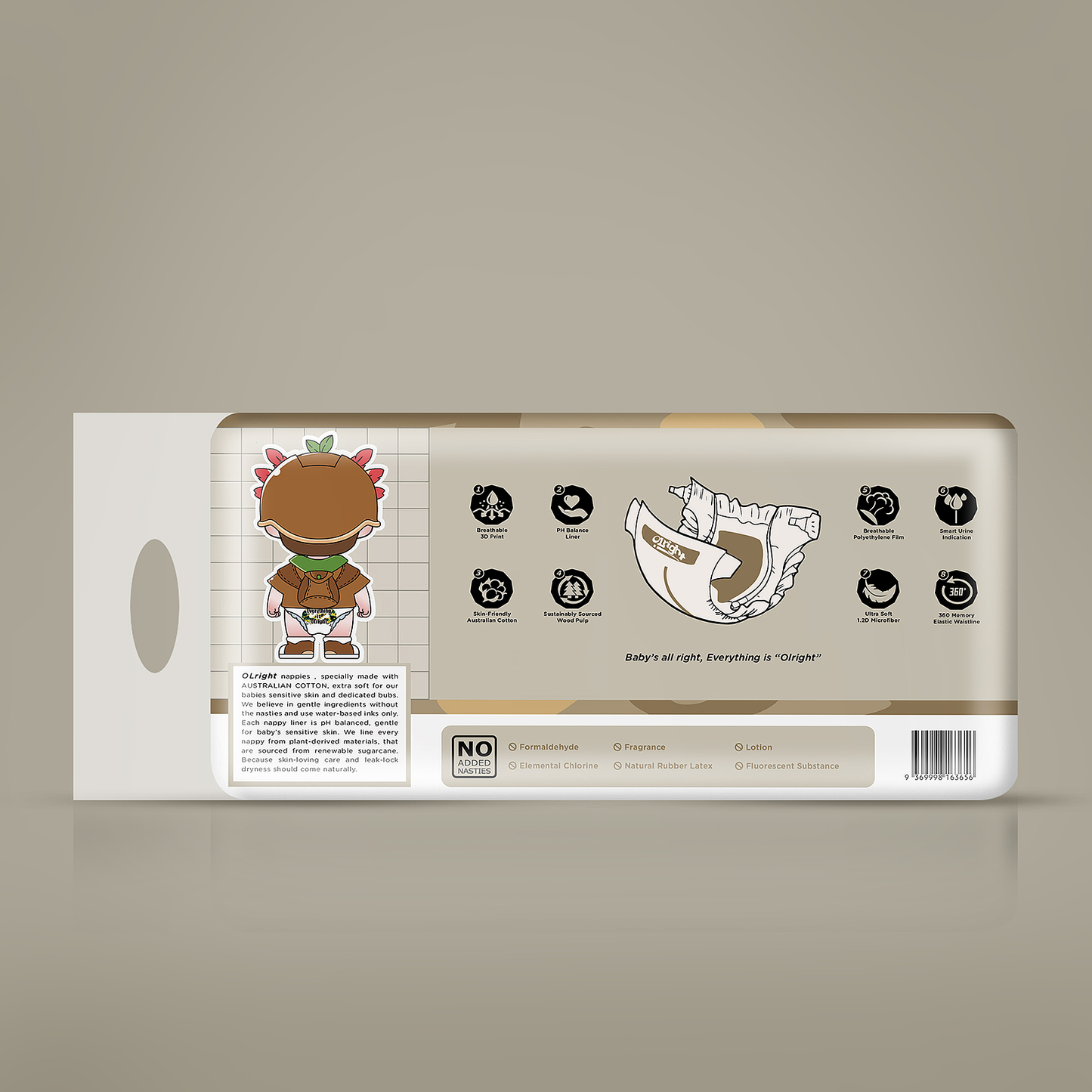 Olright Plush 'N' Dry Nappies Jungle 36 Pack - Size 3 (6-11Kg) - STELLAR PHARMACY