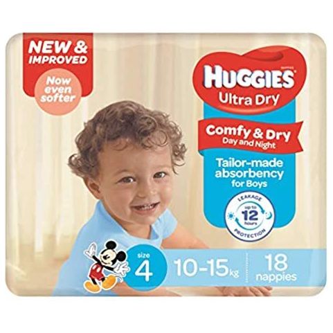Huggies Ultra Dry For Boys Toddler Size 4, 10-15kg 18 Nappies - STELLAR PHARMACY