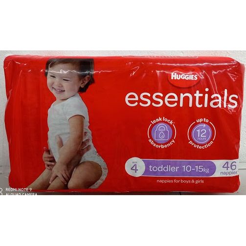 Huggies Essentials Toddler Size 4, 10-15kg 46 Nappies - STELLAR PHARMACY